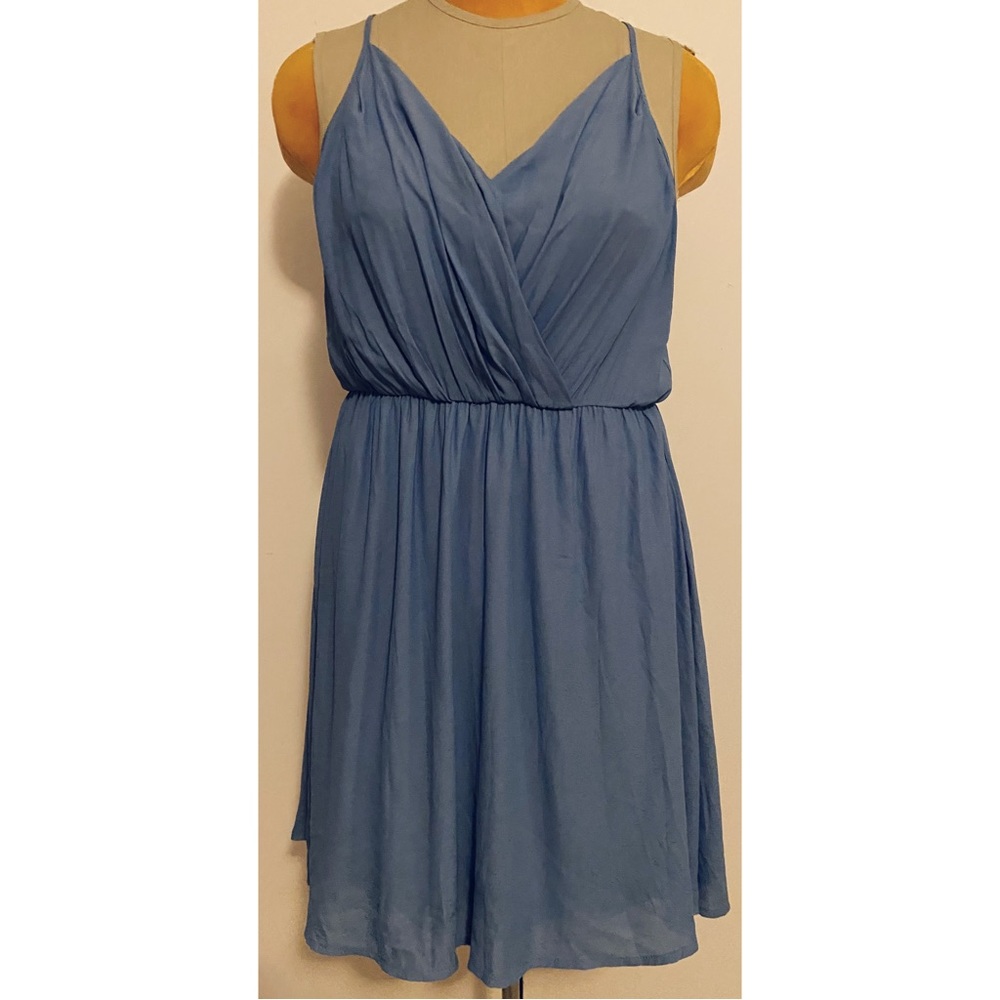 LUSH baby blue cami plunge dress